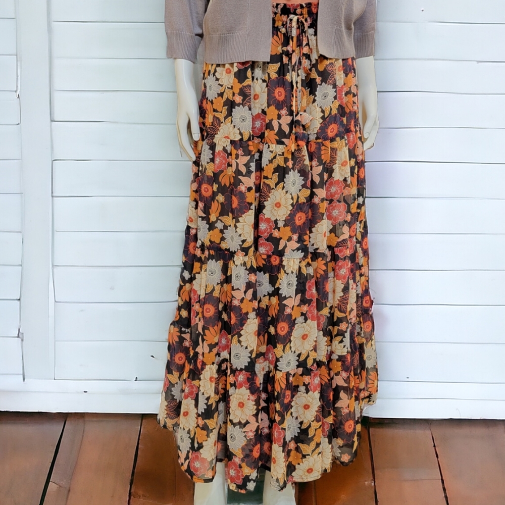 Floral maxi skirt